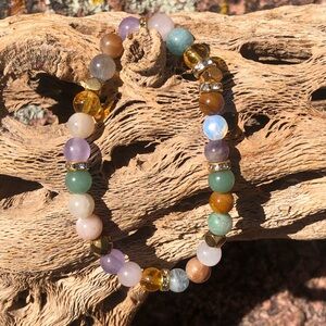 Handmade 6mm Desert Sunrise Gemstone Bracelet - 528Hz Tuned